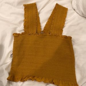 MUSTURD YELLOW RUCHED TOP